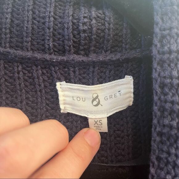 Lou & Grey Marled Grey Open Cardigan Sweater - Picture 2 of 9